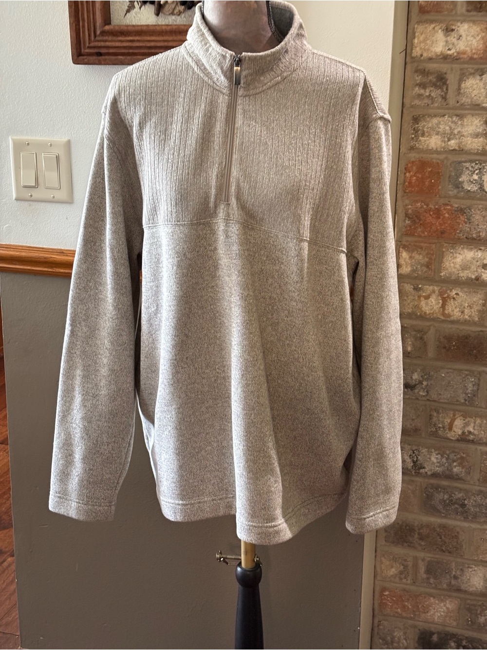Van Heusen Light Gray Half-Zip Men's Sweater